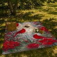 thumbnail image 7 of Winter Cardinals With Red Poinsettias, Naturalistic Winter Botanical Illustration for Bird And Flower Enthusiasts, Christmas Gift, Cozy Flannel Blanket and Home Decor for Living Room and Bedroom, 7 of 7