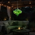 thumbnail image 3 of Barcana Lighted Onion Shaped Macrame-Style Christmas Decoration - 11" - Green - Warm White, 3 of 9