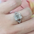 thumbnail image 5 of 3Ct Emerald Cut Lab Created Diamond Cluster Wedding Valentine Ring 14k White Gold Plated 925 Sterling Silver, 5 of 5