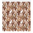 thumbnail image 2 of Ambesonne Fashion Shower Curtain, Eyes Mouths Noses Artwork, 69"Wx75"L, Pale Chocolate and Camel, 2 of 4