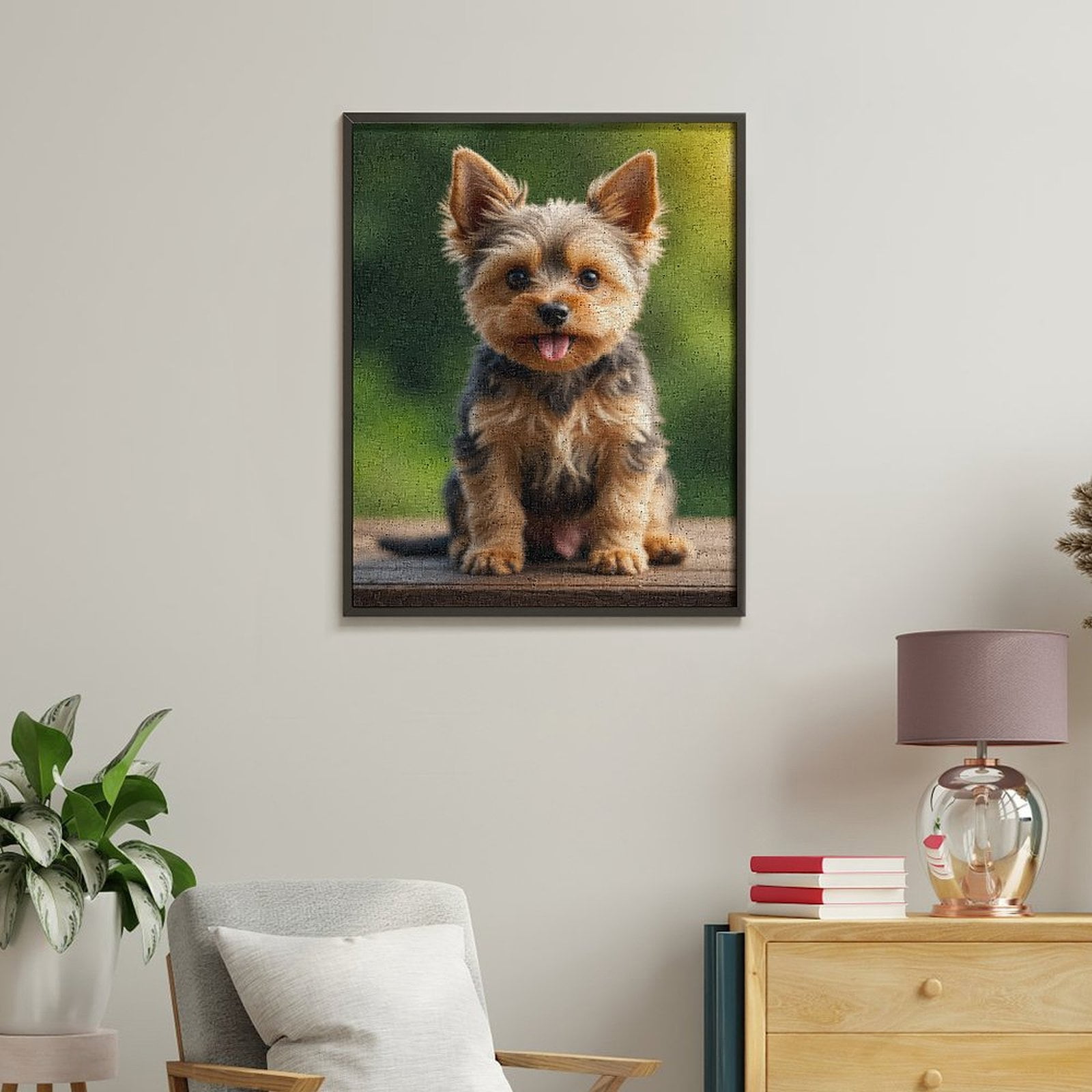 Paint by Numbers Kit for Adults, Cute Yorkshire Terrier Portrait Paint by Numbers, Easy Paint by Numbers Kit for Adults Beginner, DIY Adult Paint by Number Kits on Canvas, Home Decor