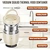 thumbnail image 4 of 1200ml Insulated Hot Food Container, Food Thermos with Spoon, Stainless Steel Insulated Lunch Box (Beige), 4 of 5