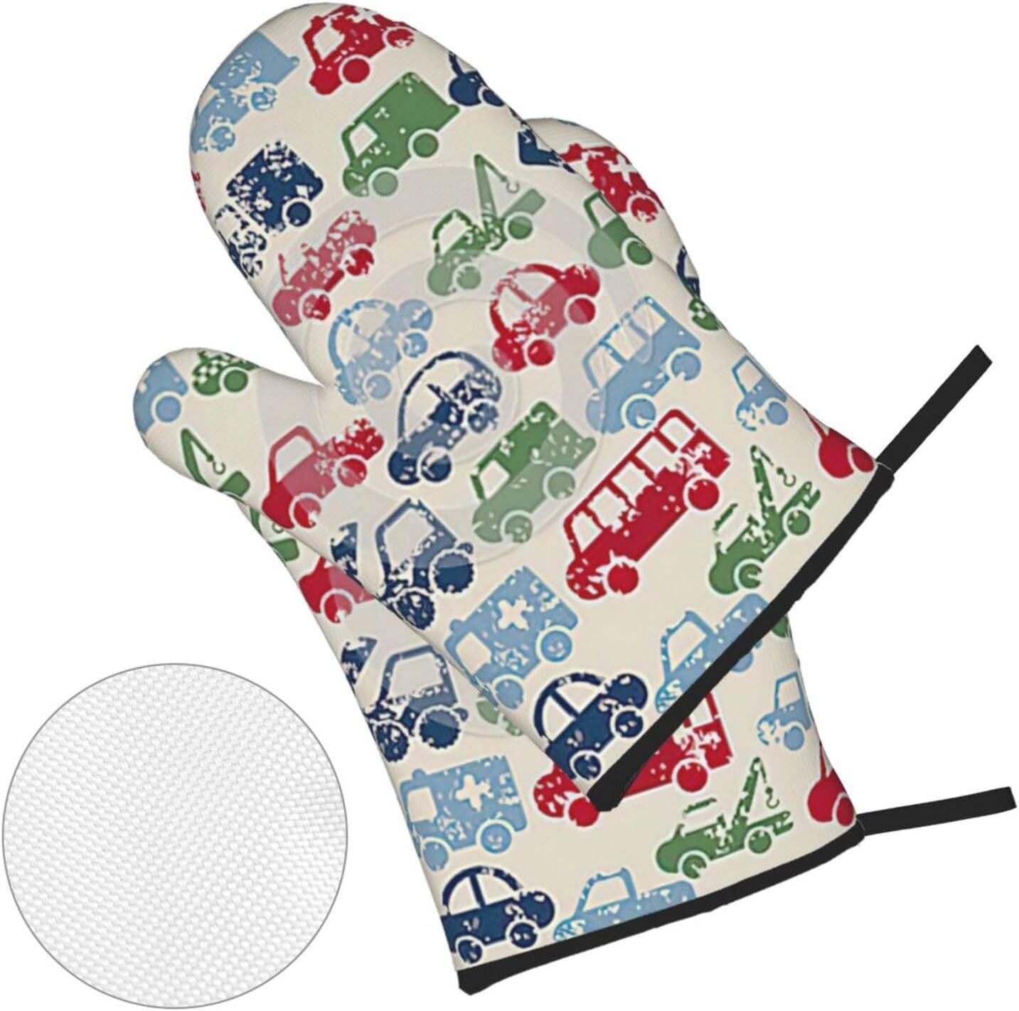 car. Oven Mitts and Pot Holders Sets for Kitchen 4 Pcs 7"X11" Heat Resistant Baking Cooking