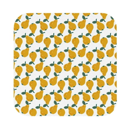 

Ocsxa Yellow Pears Coasters for Drinks Leather Coasters Set of 4 for Coffee Table for Housewarming Kitchen Bar Decor