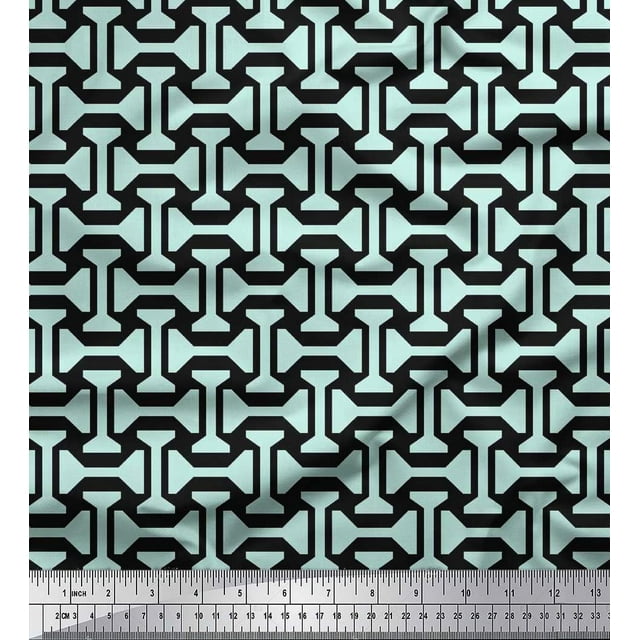 Soimoi Cotton Duck Fabric Geometric Abstract Print Sewing Fabric Yard 56 Inch Wide