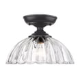 thumbnail image 1 of Audra 1-Light Semi-flush in Matte Black and Clear Glass, 1 of 4
