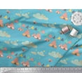 thumbnail image 3 of Soimoi Blue Cotton Voile Fabric Tribal Hut,Star & Cloud Nature Print Fabric by the Yard 56 Inch Wide, 3 of 3