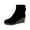 Black Suede, variant on Womens Banbury Wedge Bootie Leather Strappy Wedge Boots