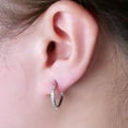 thumbnail image 3 of Limerencia Hypoallergenic G23 Pure Titanium Pairs Small Huggie Hoop Earrings  (14mm, White CZ), 3 of 7