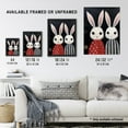 thumbnail image 3 of White Bunny Rabbits in Dresses Oil Painting Red Black Polka Dot Stripes Kids Bedroom Artwork Extra Large XL Wall Art Poster Print, 3 of 5