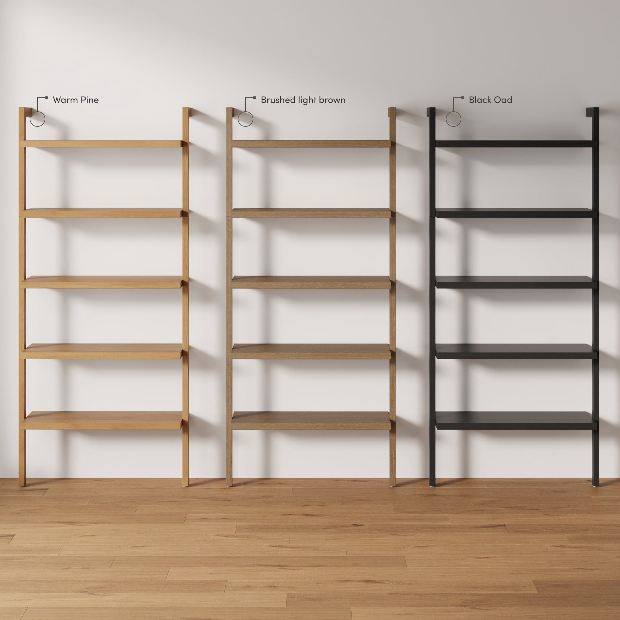 Nathan James Beacon Bohemian 5 Tier Bookshelf, Wall Mounted Bookcase, Solid Wood Bookshelf in Warm Pine