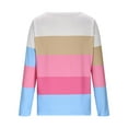 thumbnail image 6 of Arnsht Womens Striped T Shirts Color Blocked V Neck Long Sleeve Strip Pullover Casual Layer Top Fall Winter Y2K Shirts Pink S, 6 of 6