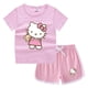 thumbnail image 4 of Hello Kitty-ropa para niños y niñas, Camiseta estampada bonita + Pantalones cortos, sudadera de cuello redondo de algodón puro, traje de camisa Base informal, 4 of 5