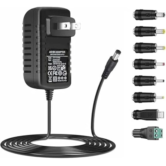 can Universal AC Adapter 15V 1A Power Supply 15W AC110V to DC15V Power Driver 15V 100mA~1000mA All Compatible with 8 DC Plug Tips adapters Charger Transformer AC-DC Adapter (DC15V~1A)