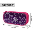 thumbnail image 4 of Vsdgher Snowflake Gradient Purple Print Large Capacity Pencil Case Pouch with Zipper, Portable Aesthetic Big Capacity Pencil Cases Pen Office Travel Stationery Bag, 4 of 8
