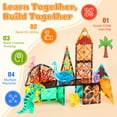 thumbnail image 6 of QIAHO Magnetic Tiles for Kids Dinosaur Toys Building Blocks Dino World Magnetiles Toddler Toys STEM Learning Toy for Boys Girls, 6 of 7