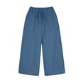 thumbnail image 6 of Casual High Waist Smocked Pants with Wide Leg and Loose Fit for Women, 6 of 8