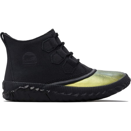 Sorel Womens Out N About Plus Leather Boot 8.5 M US, Black Leather/Metallic Shell Combination