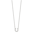 thumbnail image 2 of Sterling Silver Polished Cubic Zirconia Horseshoe with 1 inch ext Necklace, 2 of 3