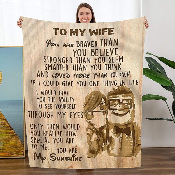 Gifts for Wife, Wife Birthday Gift Ideas, Wedding Anniversary Christmas Day Romantic Gifts for Wife Her, Wife Blanket-150*200cm