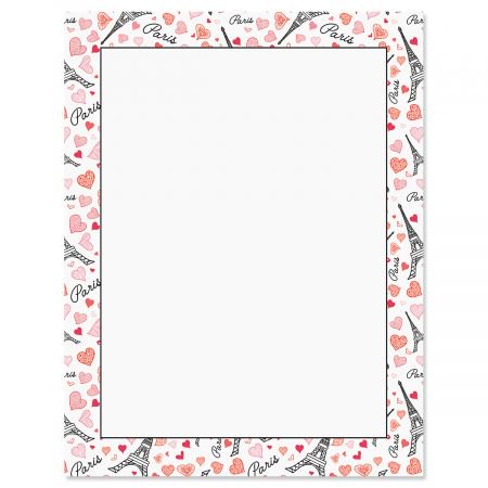 Paris Hearts Letter Papers Set Of 25 Valentine Stationery Papers Are 8 1 2 X 11 Compatible Computer Paper Great For Weddings Announcements Anniversary Invitations Valentine S Day Party Walmart Com Walmart Com