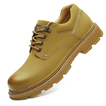 

LAORENTOU Men‘s Genuine Leather Platform Non-slip Lace Up Shoes