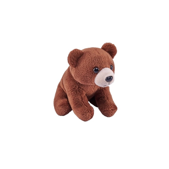 Wild Republic Pocketkins Eco Brown Bear, Stuffed Animal, 5 Inches, Plush Toy, Made from Recycled Materials, Eco Friendly