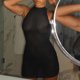 thumbnail image 1 of Vestido Corto De Verano Vestido de playa para mujer Ahueca hacia fuera Color sólido Ver a través de traje de calle sin mangas Cgtredaw Negro M para Mujer, 1 of 1