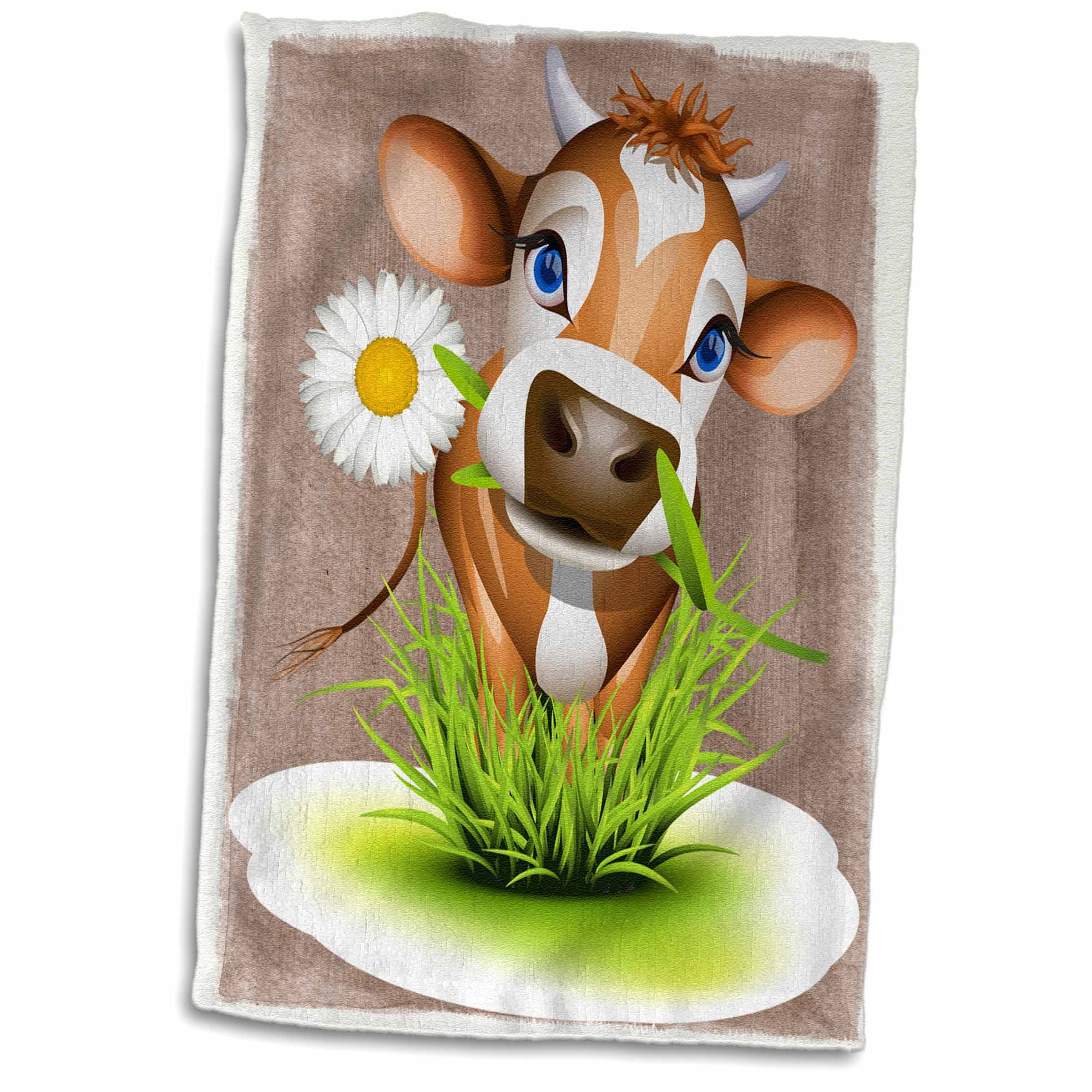 3dRose Jersey Cow in Grass - Towel, 15 by 22-inch