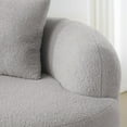 thumbnail image 5 of Grey Curved Loveseat Sofa with Round Armrest, Teddy Velvet Fabric Compression Couch with 2 Pillows, Cream Couch for Small Space, Living Room, Bedroom, No Assembly, 5 of 8