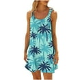 thumbnail image 2 of Ovzne Robes d'Été pour Femmes 2025 Robe de Plage pour Femme Col Rond Sans Manches Dégradé Teinture sur Nœuds Robe de Plage Robe de Printemps Liquidation, 2 of 6