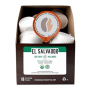 Fresh Roasted Coffee, Organic El Salvador Coffee Pods, Light Roast, K-cup Compatible, 18 Count