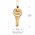 thumbnail image 3 of Ioka-14K Yellow Gold Key Charm Pendant with 0.9mm Singapore Chain Necklace - 16", 3 of 6