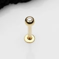 thumbnail image 2 of 14 Karat Gold Gem Ball Top Flat Back Stud Labret, 2 of 4