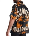 thumbnail image 3 of Halloween Font Men's Short Sleeve Poplin Shirt, Casual Printed Button Down, Summer Beach Hawaiian Shirts, Unisex, 3 of 6