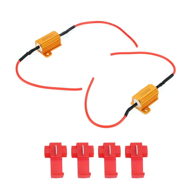 Résistance de Charge de Lampe, Anti-Flicker 2 Pcs 25 Ohms Installation Simple Décodeur LED pour Pièces Auto pour Phare de Voiture