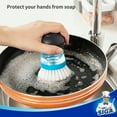 thumbnail image 4 of MR.Siga Soap Dispensing Palm Brush, Kitchen Brush for Dish Cleaning, 1 Pack, Navy,Nylon Brush, 4 of 9