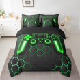 thumbnail image 2 of Erosebridal Gradient Geometric Bedding Sets Full Size, Green Gamepad Comforter Sets with Sheets, Gaming Player Decor, Reversible 7pcs, 2 of 5