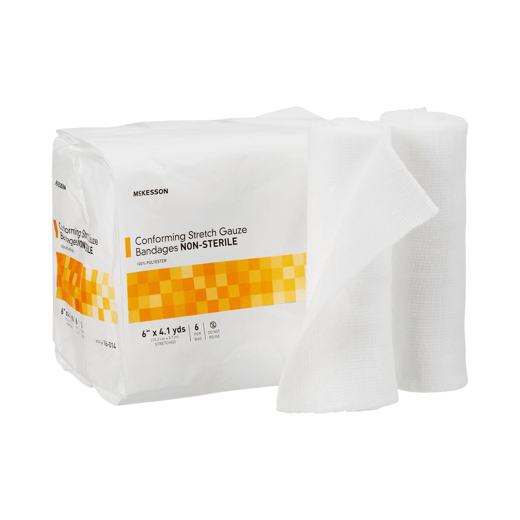 McKesson Conforming Stretch Gauze Bandages, Non-Sterile - 6 in x 4.1 yd, 48 Ct