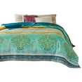 thumbnail image 2 of Dora 3 Piece Bohemian Full Quilt Set, Medallion, Paisley, Blue, Green, 2 of 6