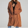 thumbnail image 2 of Pompotops Manteau Chaud en Fausse Fourrure pour Femmes, Veste d'Hiver à Col Rabattu, 2 of 6