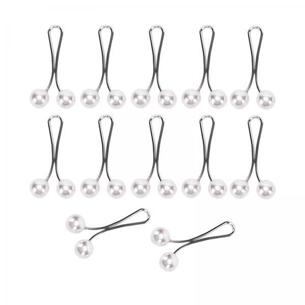 2x 12 Piezas de Broche de Perla, Alfileres para Bufanda en U, Alfileres de Seguridad con Perlas de Imitación de Color Hijab, Alfileres Zulema pasadores de clips hijab para mujeres
