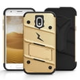 thumbnail image 4 of ZIZO BOLT Series Samsung Galaxy Amp Prime 3 Case Military Grade Drop Tested with Tempered Glass Screen Protector Holster GOLD BLACK, 4 of 6