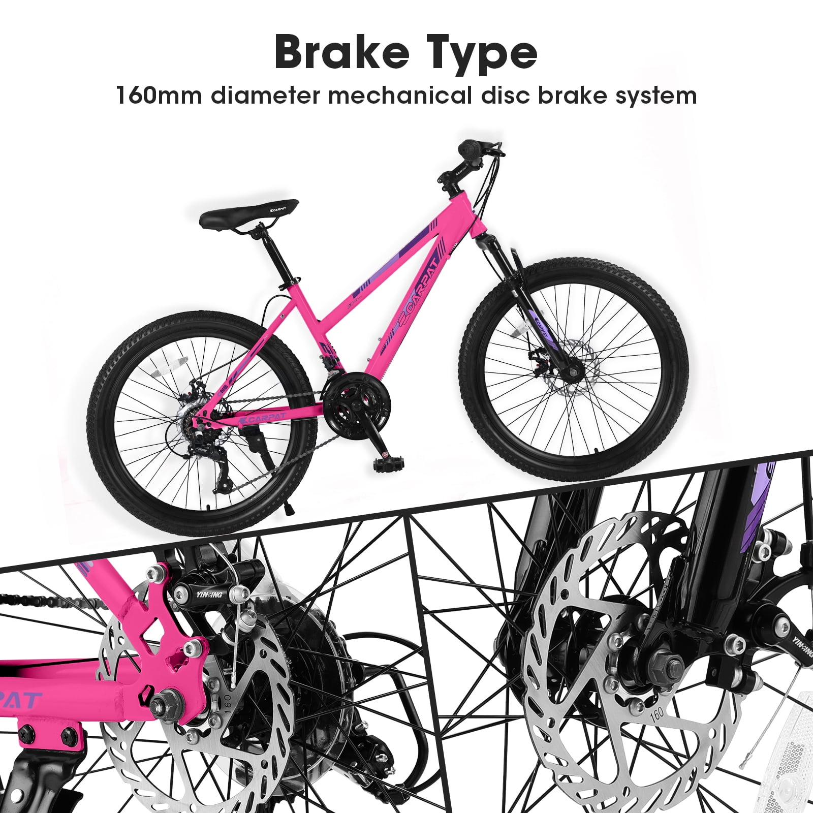 Mercury100 Powerful Dual Disc Brake Women's 26" Mountain Bike