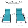 thumbnail image 4 of PURPLE LEAF 3 PCS Patio Oversized Chaise Lounge Chair Set of 3with Side Table Poolside Adjustable Recliner Chairs for Outside Beach Outdoor Pool Sunbathing Tanning Loungers, Turquoise Blue, 4 of 9
