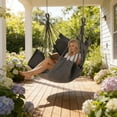 thumbnail image 5 of Ohmyroo Hammock Swing Chair with Spreader Bar Hanging Rope Seat for Indoor Bedroom and Outdoor Garden, 5 of 6