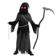 thumbnail image 3 of Joyfy Child Glowing Eyes Grim Reaper Costume, Phantom Costume for Kids Halloween Fancy Dress Up 5-12 Years, 3 of 7