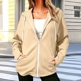 thumbnail image 6 of Bosfbaoi Zip Up Hoodies for Women Contrast Zipper Drawstring Hood Long Sleeve Womens Jacket Loose Casual Sweatshirt with Side Pockets, 6 of 7