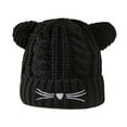 thumbnail image 4 of AWZXDE Kids Winter Hat With Cat Ears Cozy Knitted Hat For Boys Girls Outdoor Warm Comfortable Lined Cap For Baby Black, 4 of 6