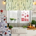 thumbnail image 5 of Sage Green Leaves Curtain Valances for Windows, Kitchen Valance Window Treatments Panel 2 Pack, Summer Botanical Farmhouse Leaf Rod Pocket Short Curtains for Bathroom Bedroom 42 x 18 Inch, 5 of 8